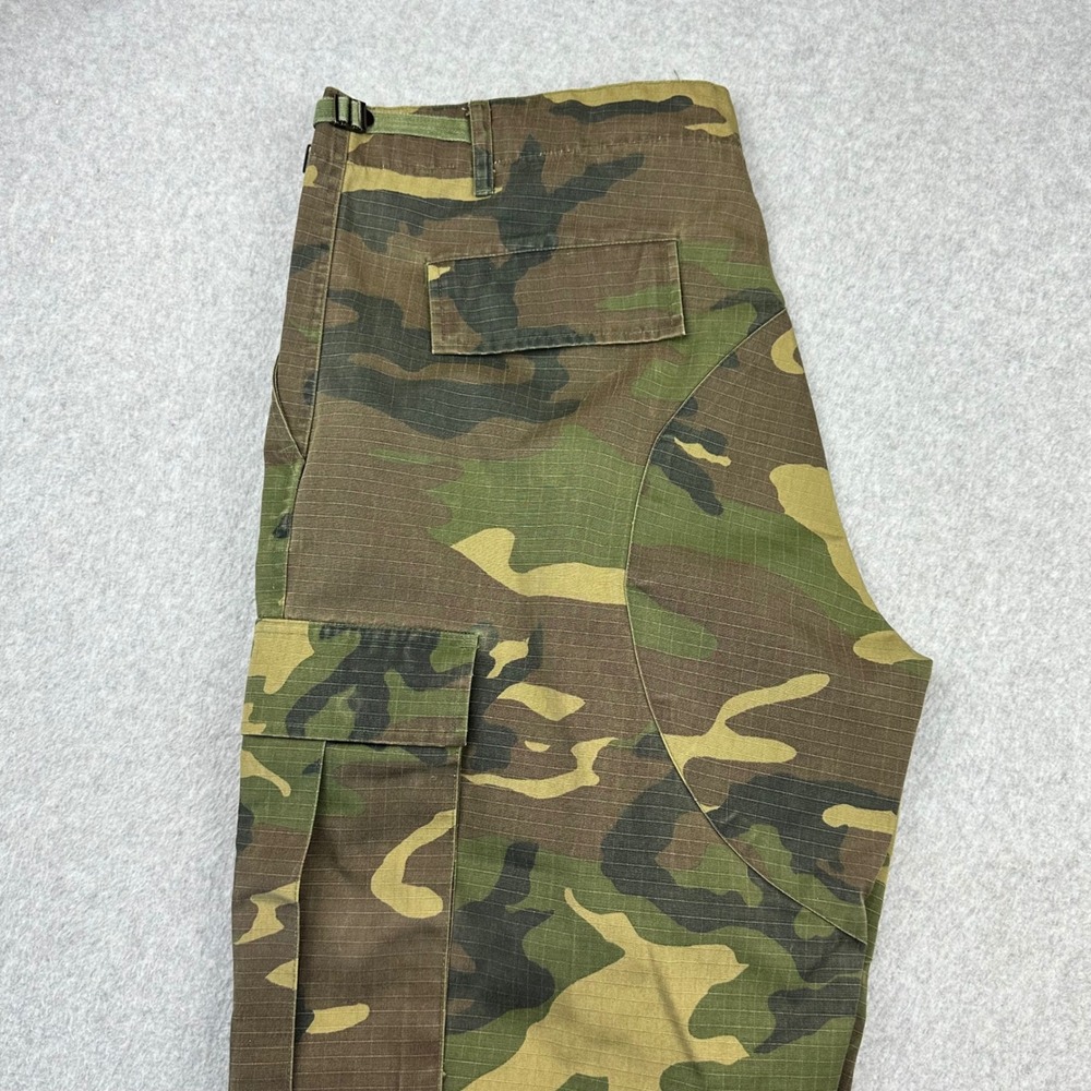 Woodland Camo Ripstop Cargo Pants Mens XL Regular Green Brown Tactical - Picture 4 of 8